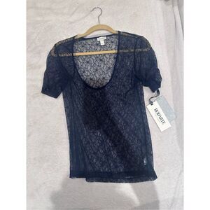 Rodarte women’s navy lace top size S new with tags RARE from Target collection y